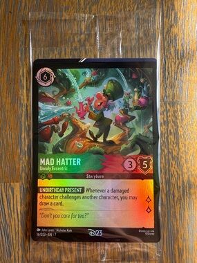 Mad Hatter Collectible Card - Green, Pink, Teal Artwork